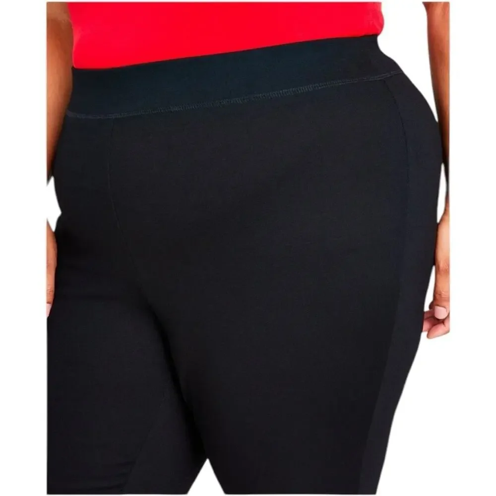 INC International Concepts Skinny Mid Rise Black Ponte Pants - 26W